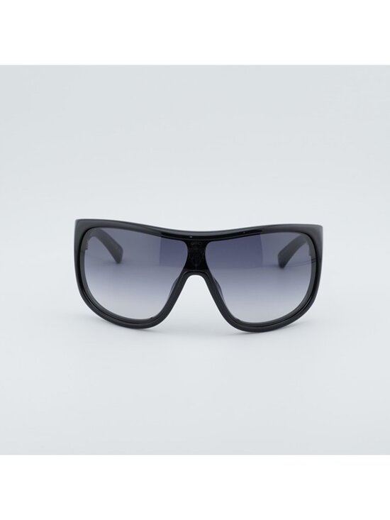 Gucci GG2168S 008 Sunglasses Shiny Black Shield Frame, Grey Gradient Lenses main image 4